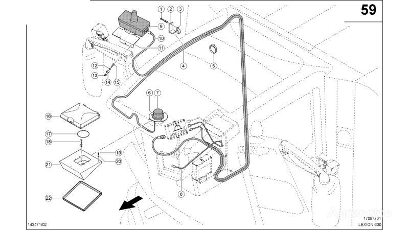 联合收割机 Claas Lexion 600 的 其他电气备件 KABEL ANTENY 0000135901